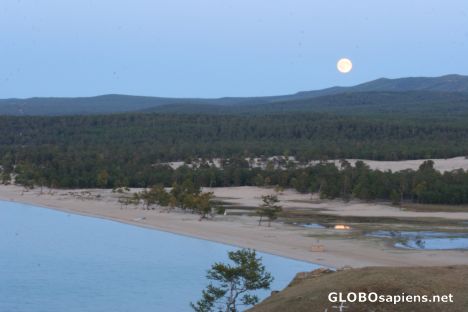 Postcard Moon-rise and Moon Reflcetion