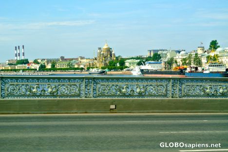 Postcard Lieutenant Schmidt Bridge in St. Petersburg
