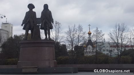 Postcard The founders of Yekaterinburg