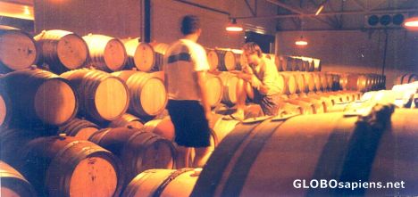 Postcard Barrels Passing Time