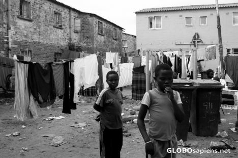 Postcard Local children of the township