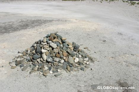 Postcard Memorial stone-pile