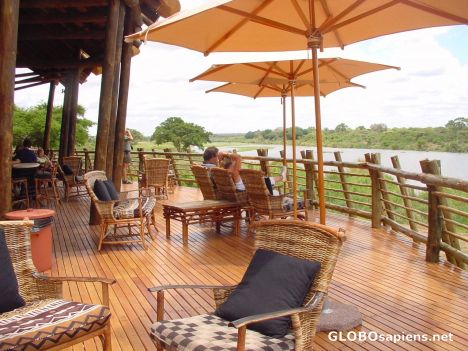 Postcard Lower Sabie river restaurant
