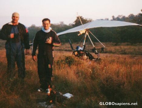 Postcard microlight landing in Kruger Park