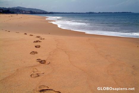 Postcard Lumley Beach - footsteps