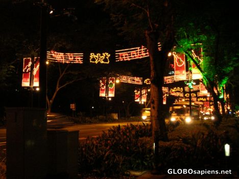 Postcard Christmas Decoration - Night time