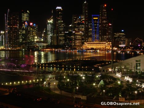 Postcard Night time in the Lion City