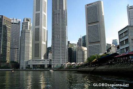 Postcard The CBD (Central Business District) and Boat Quay