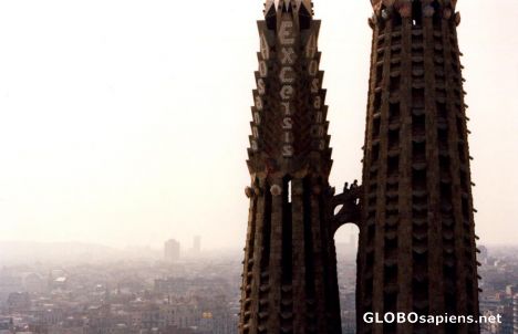Postcard from the spires of sagrada familia