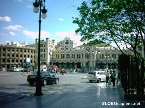Postcard Estación Norte and Paza de Toros [left]
