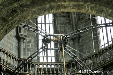 Postcard Santiago: Cathedral, Botafumeiro clever device