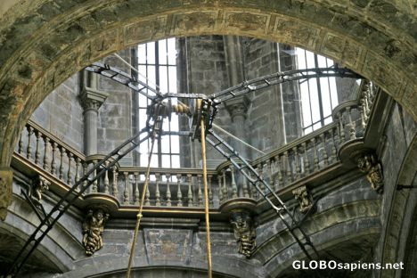 Postcard Santiago: Cathedral, Botafumeiro clever device
