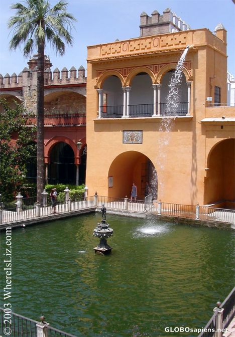 Postcard Alcazar Gardens, Seville, Spain