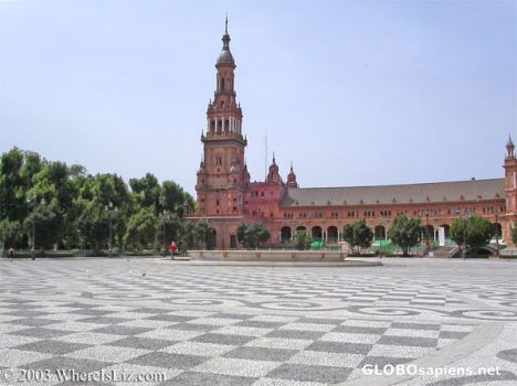 Postcard Plaza de Espana, Seville, Spain