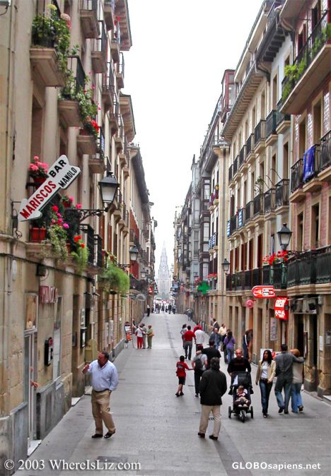 Postcard Old Part of Town, San Sebastian, Spain