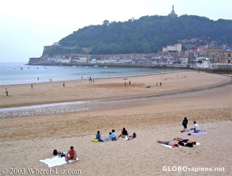 Postcard Hopeful Sunworshipers, San Sebastian, Spain