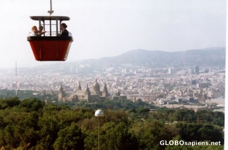 Postcard Montjuic and above