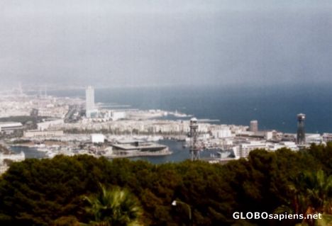 Postcard Port through haze