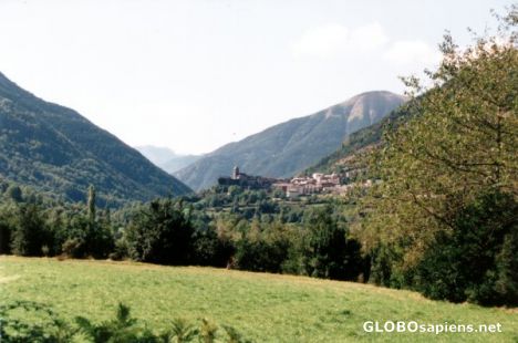 Postcard Torla from afar