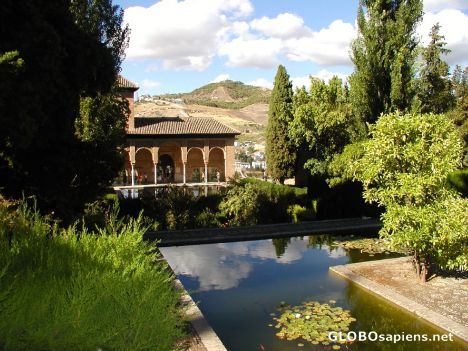 Postcard Generalife Garden in the Alhambra premises