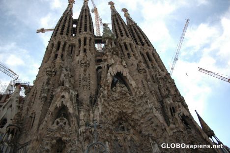 Postcard Sagrada Familia. Nativity Façade