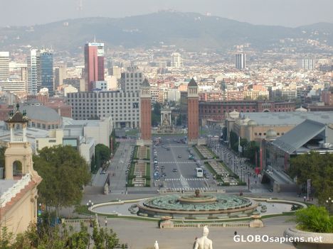 Postcard Plaza Espana (Spain) and Magic fountains premises