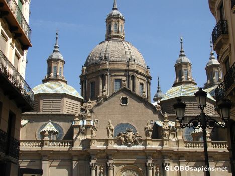 Postcard View of Basilica del Pilar from Calle Alfonso I