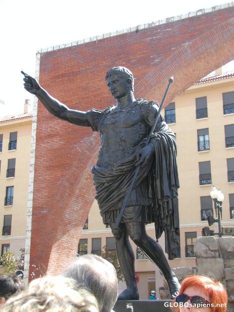Postcard Roman Emperor Ceasar Augusto, founder of Zaragoza