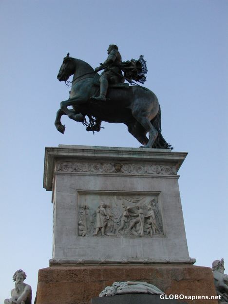 Postcard King Felipe IV in Plaza de Oriente
