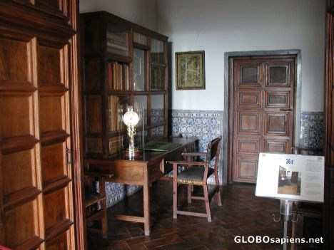 Postcard spartan office of our King Felipe II in ESCORIAL