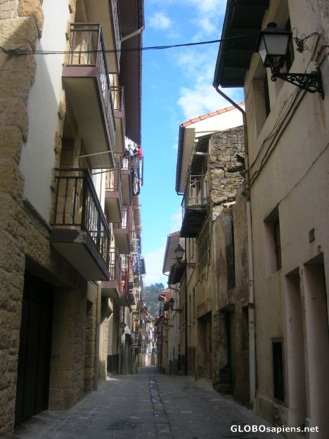 Postcard Narrow street in Getaria