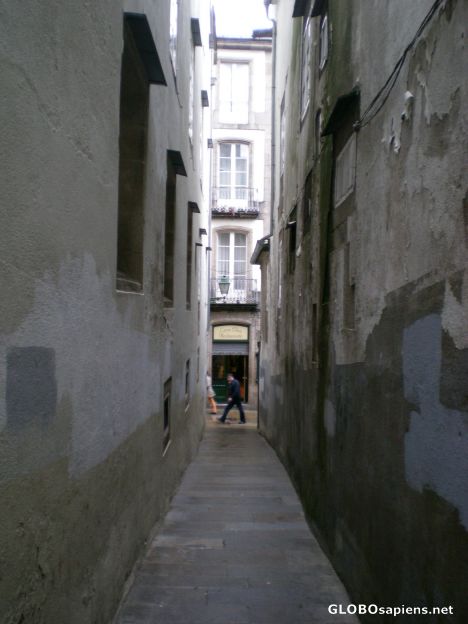 Postcard Narrow street in UNESCO town