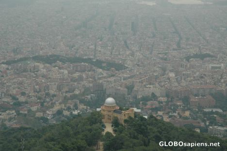 Postcard Barcelona from Tibidabo Mountain.