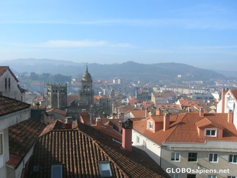 Postcard Panoramic view of Orense in day time