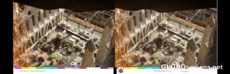 Postcard Stereopicture Sagrada Familia
