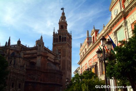 Postcard Sevilla, Andalusia - back of the cathedral