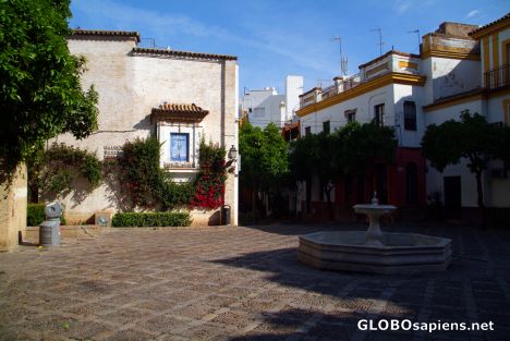 Postcard Sevilla, Andalusia - old town square