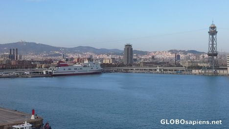 Postcard Barcelona from Europa bridge
