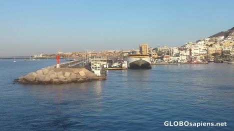 Postcard Ferry dock at sunrise