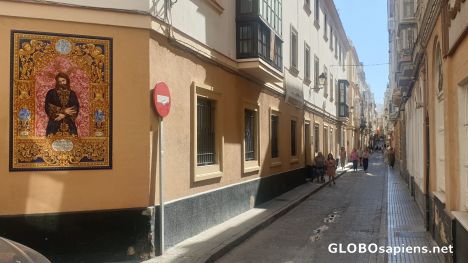 Postcard Old town street scene