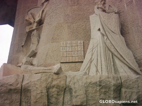 Postcard Magic square Sagrada Familia.