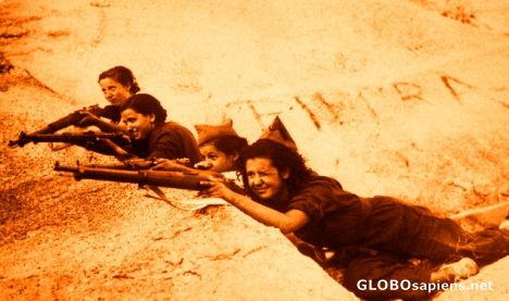 Postcard girls with guns