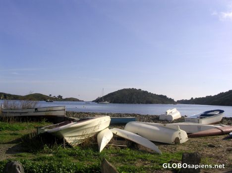 Postcard Port Lligat, a fishing village, the home of Dali