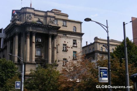 Postcard Damaged building