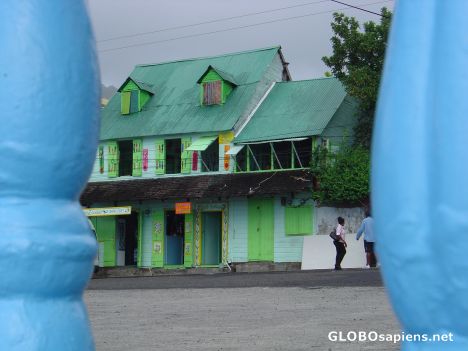 Postcard Colourful St Lucian building