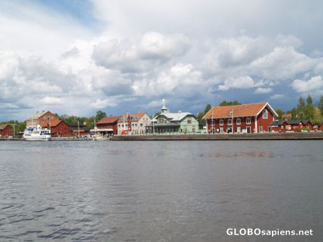 Postcard Dock front in Nykoping