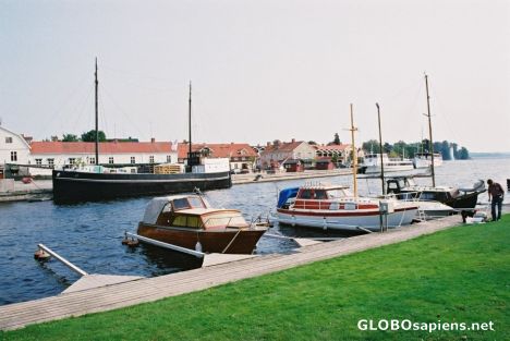Postcard Springtime in Askersund harbour