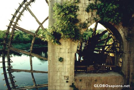 Postcard giant waterwheel