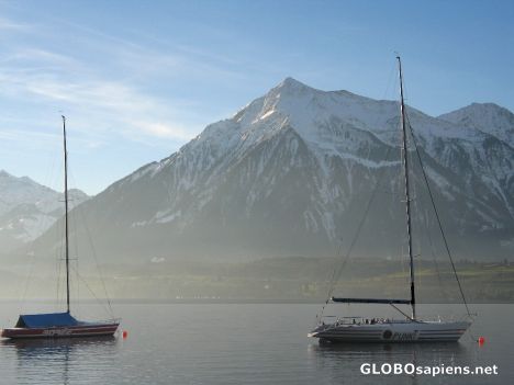 Postcard Mount Niesen on a bright morning