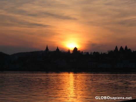 Postcard Sunset over Lucerne